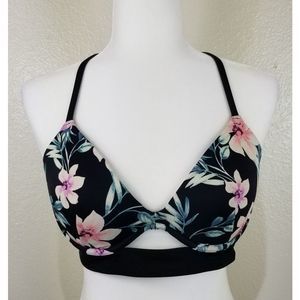 Victoria Secret Floral Bathing Suit Top Sz L